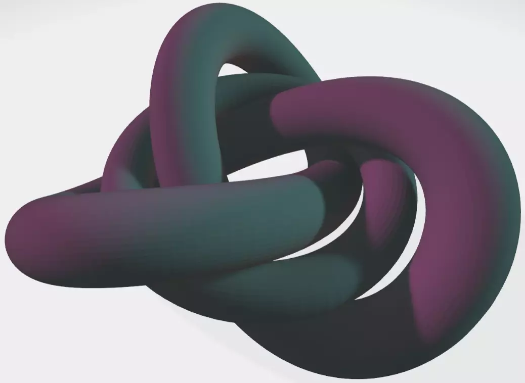 Trefoil with a circle 3D print model_0