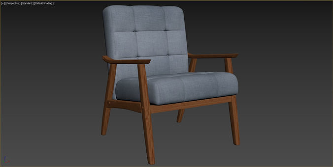 Ameer Tufted Fabric Accent Chair 3D model 6