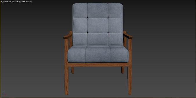 Ameer Tufted Fabric Accent Chair 3D model 7