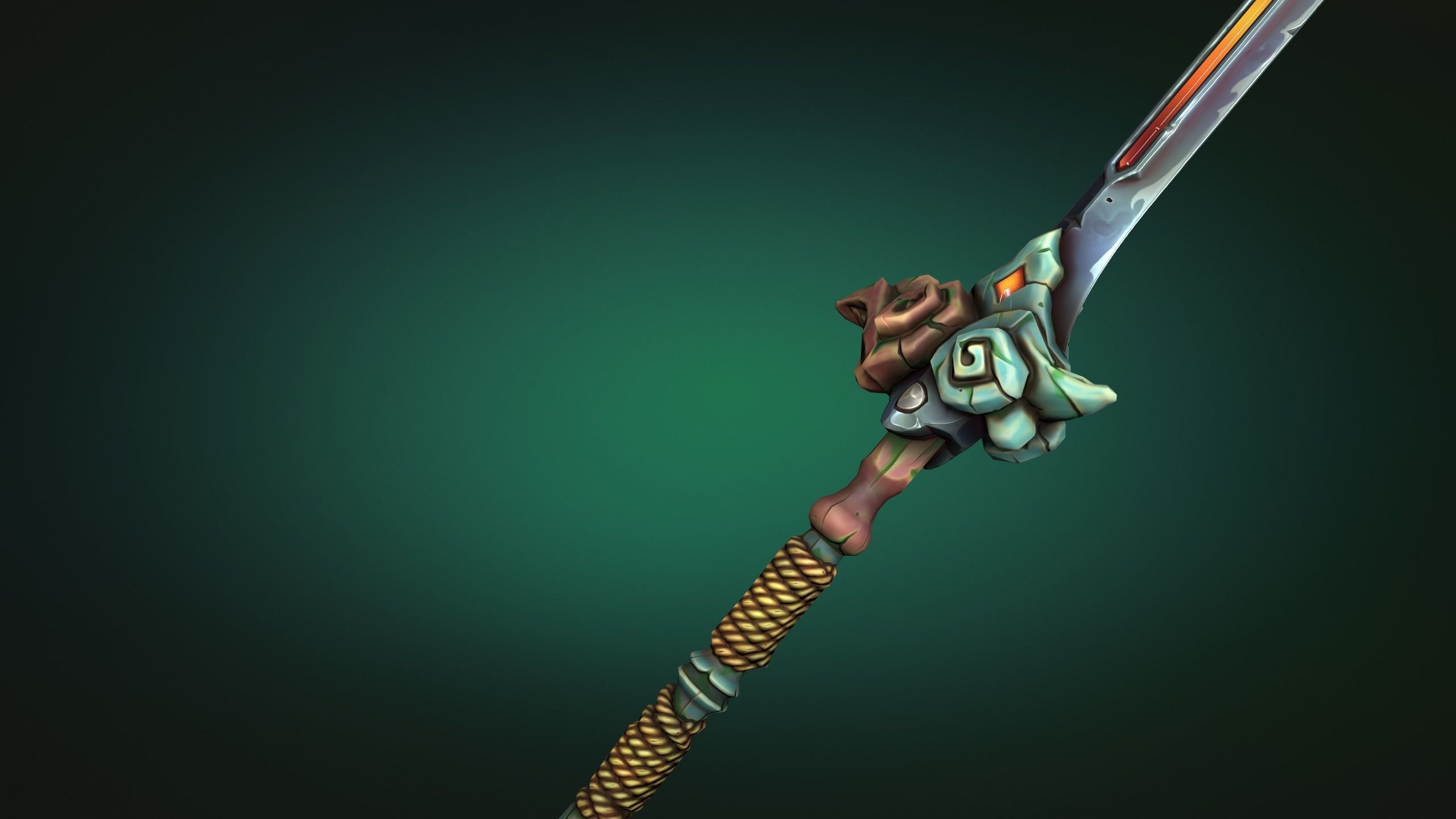 Coastal two handed sword Low-poly 3D model_14