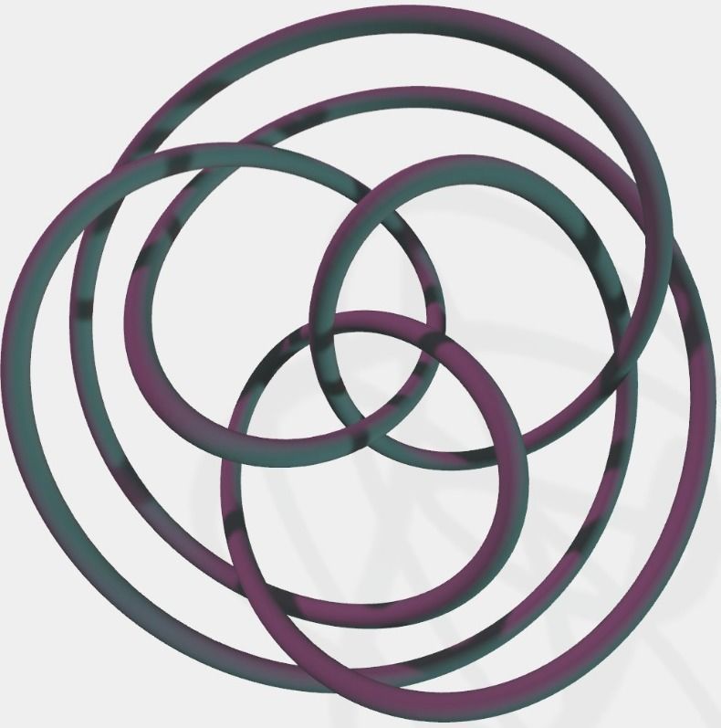 12 crossing trefoil 3D print model_1