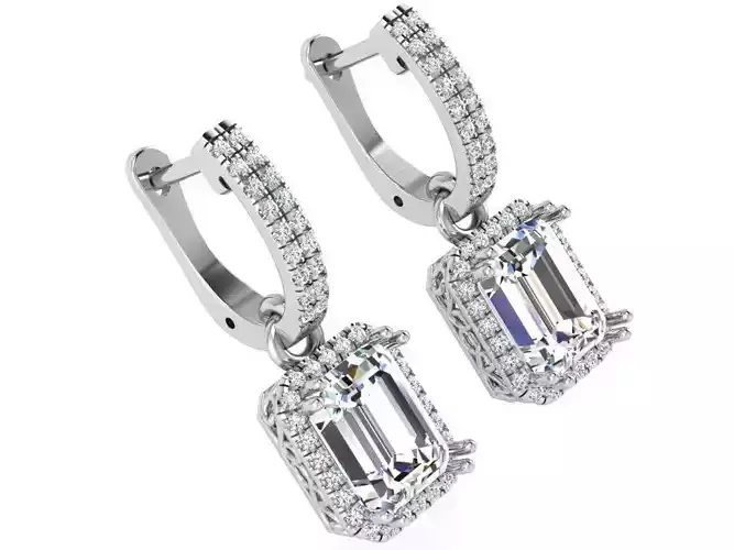 Emerald Halo Earring 3066