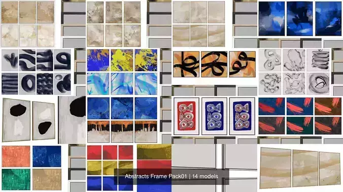 Abstracts Frame Pack01 3D Model Collection