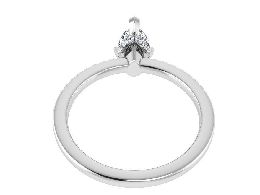 Pear Cut Ring 3074 3D print model_3