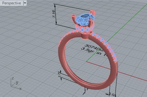 Pear Cut Ring 3074 3D print model_7