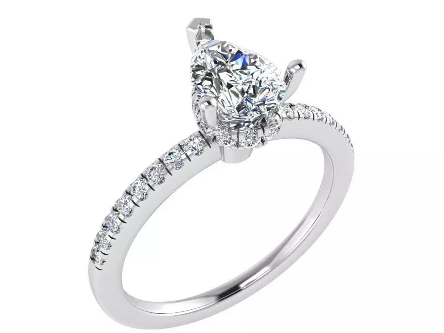 Pear Cut Ring 3074 3D print model_0