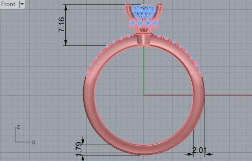 Pear Cut Ring 3074 3D print model_5