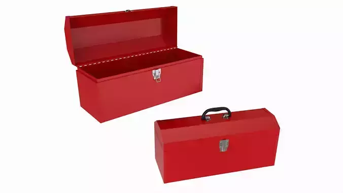 Vintage metal portable toolbox chest set
