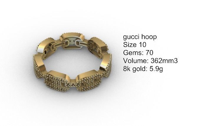 Diamonds ring  3D print model_4