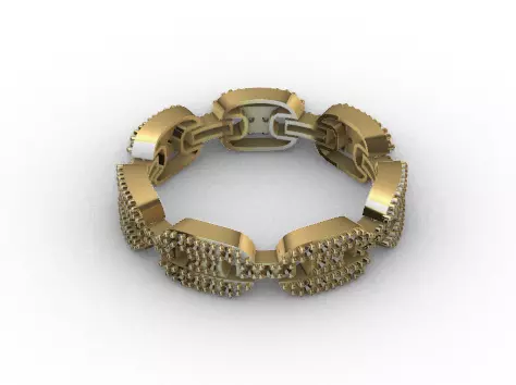 Diamonds ring  3D print model_0