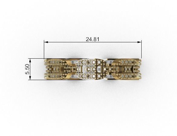 Diamonds ring  3D print model_3