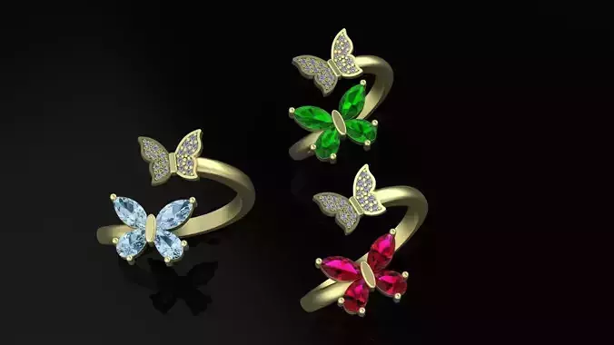ring butterfly 3D print model