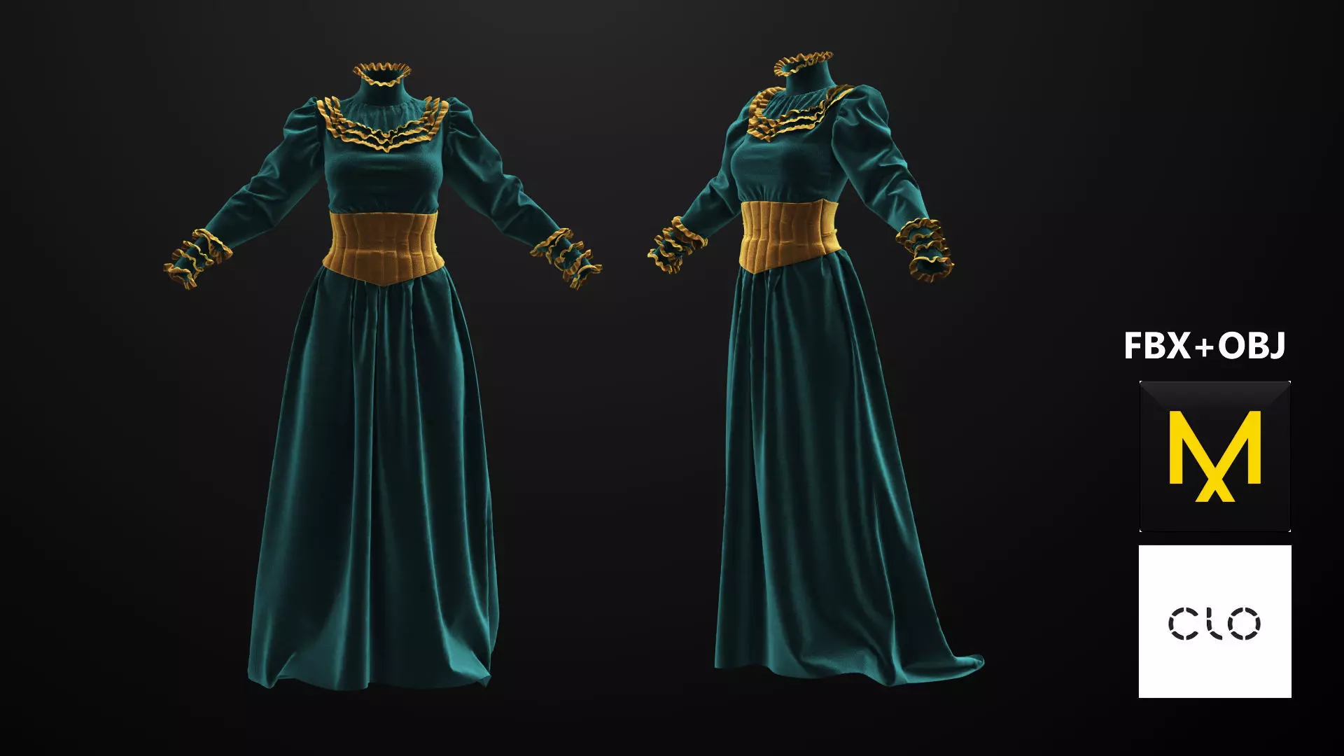 Antic Dress Marvelous Designer 3D model