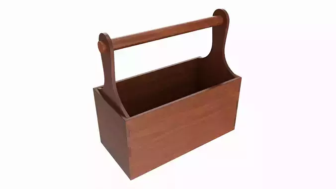 Vintage wooden portable toolbox chest