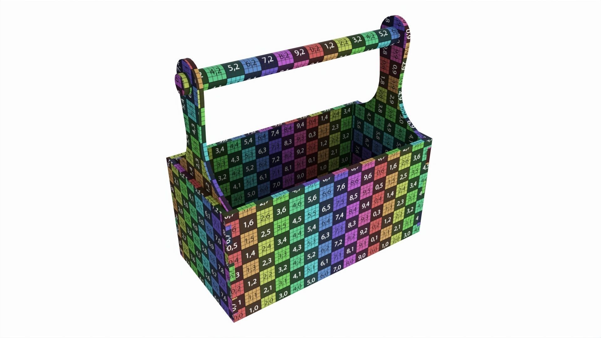 Vintage wooden portable toolbox chest 3D model_7