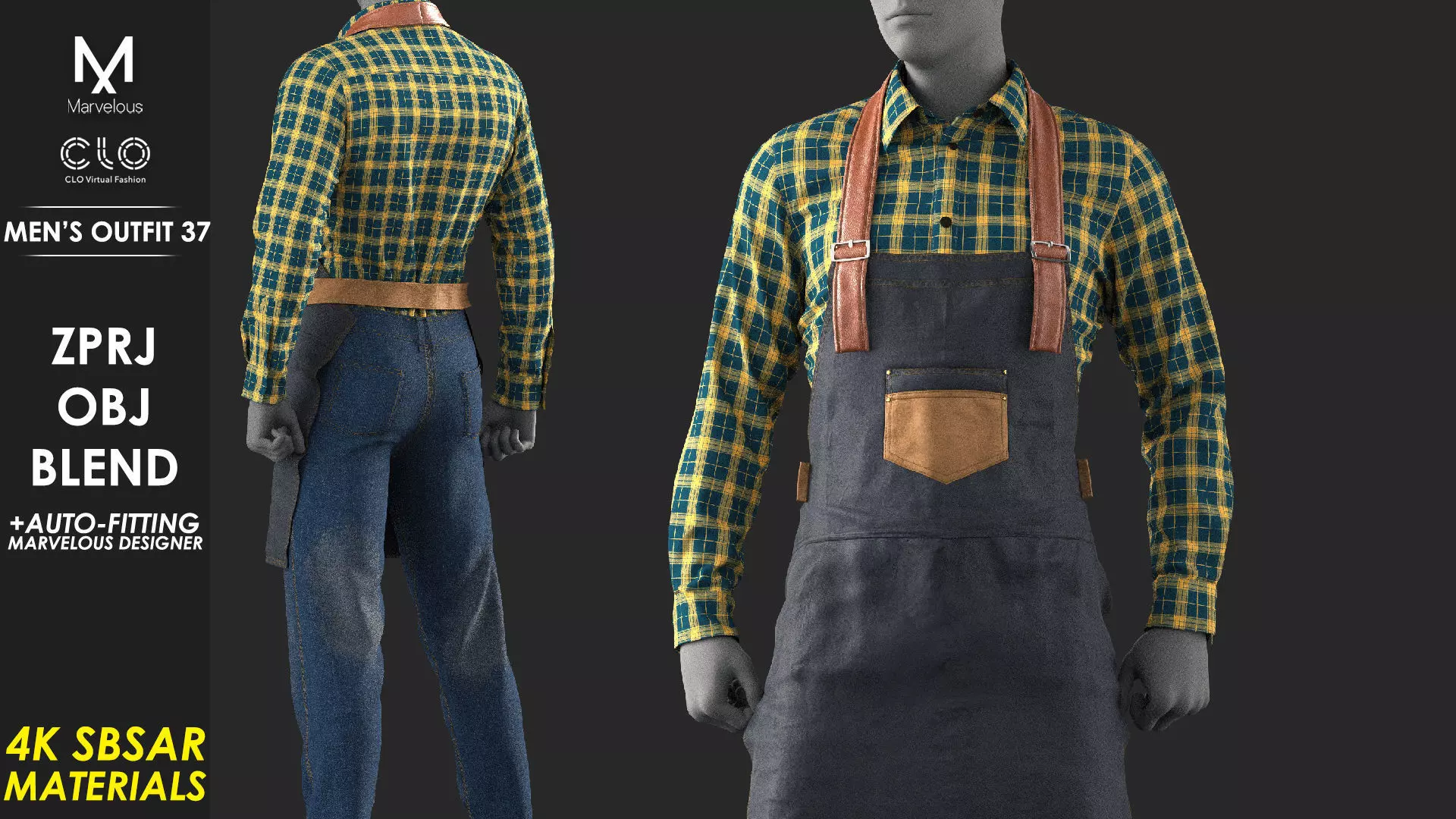 Mens Outfit 37 - Marvelous Designer 3D model