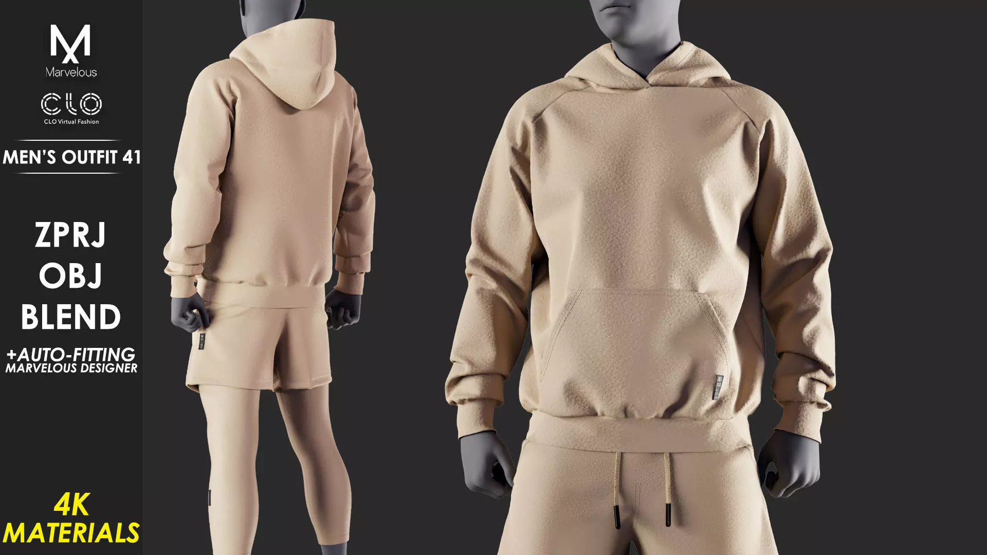 Mens Outfit 41 - Marvelous Designer 3D model