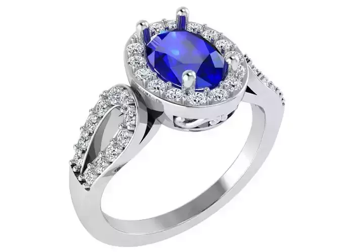 Oval Halo Diamond Ring 3084