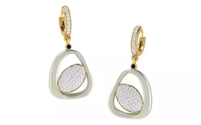 Yellow gold diamond earring-EZ ER-70
