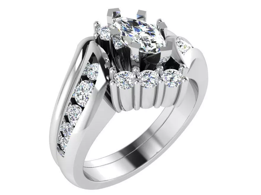 Marquise Cut Tension Ring 3086 3D print model