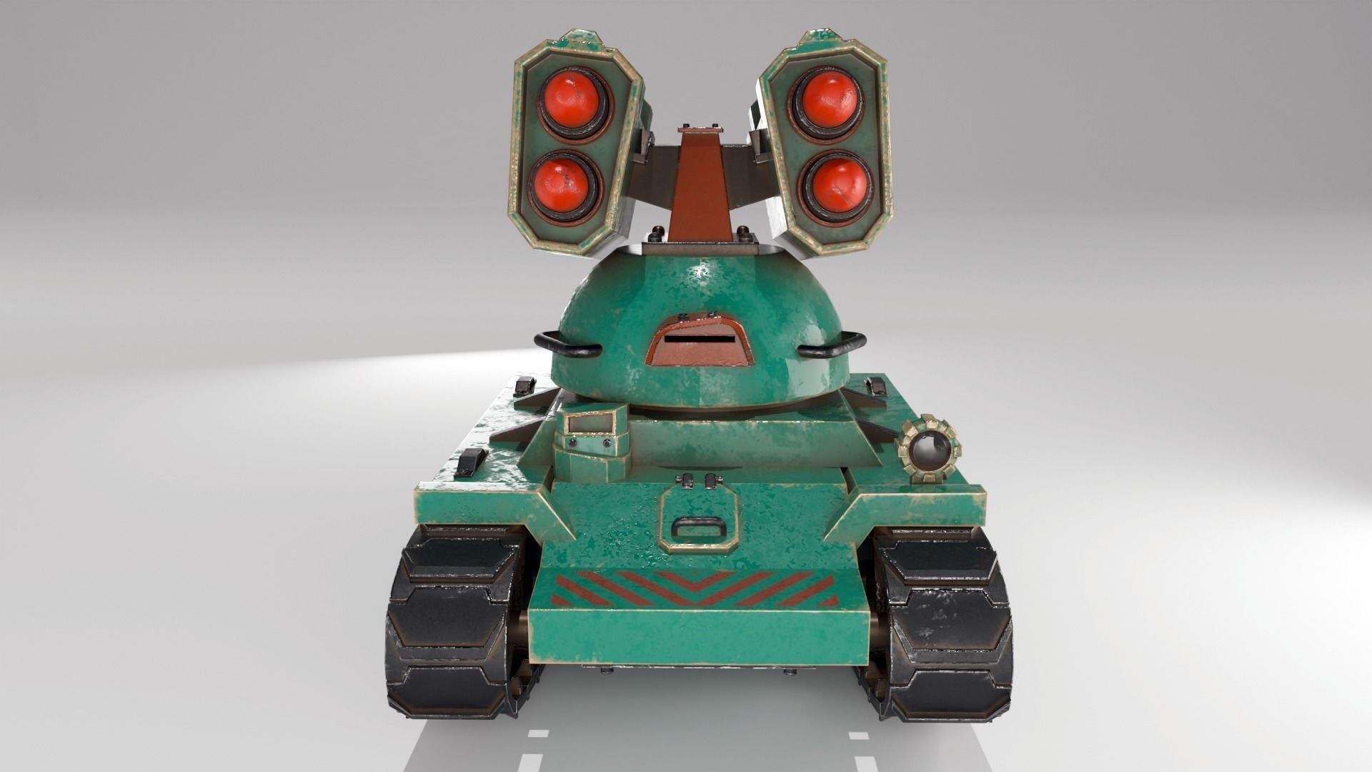 Low-poly 3D model of an anti-aircraft gun Low-poly 3D model_6