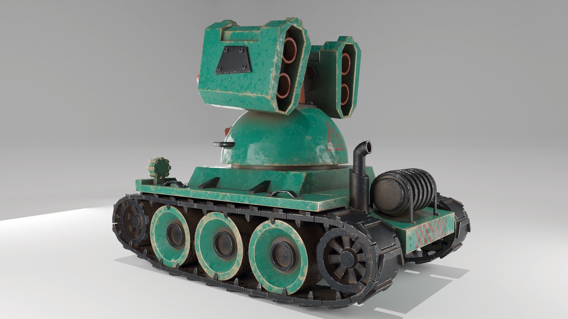 Low-poly 3D model of an anti-aircraft gun Low-poly 3D model_2