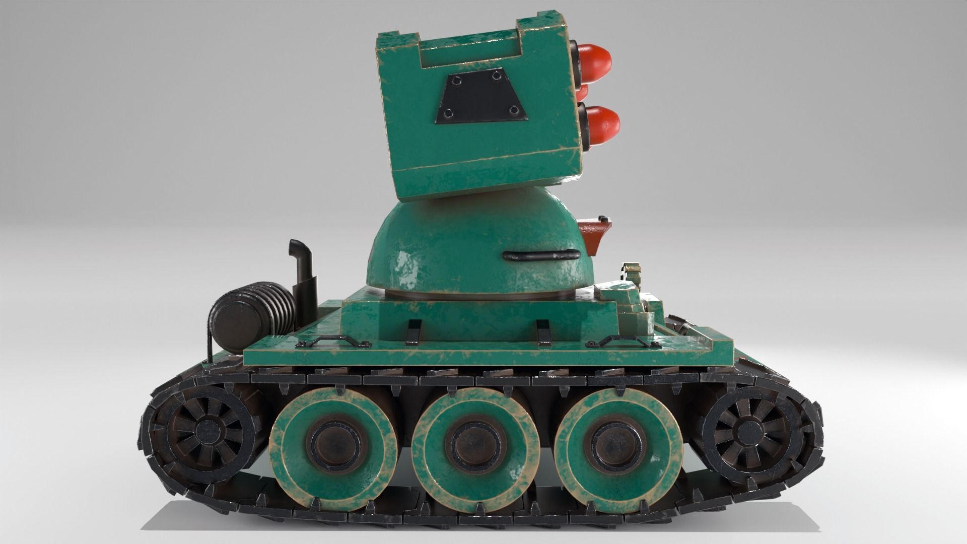 Low-poly 3D model of an anti-aircraft gun Low-poly 3D model_4