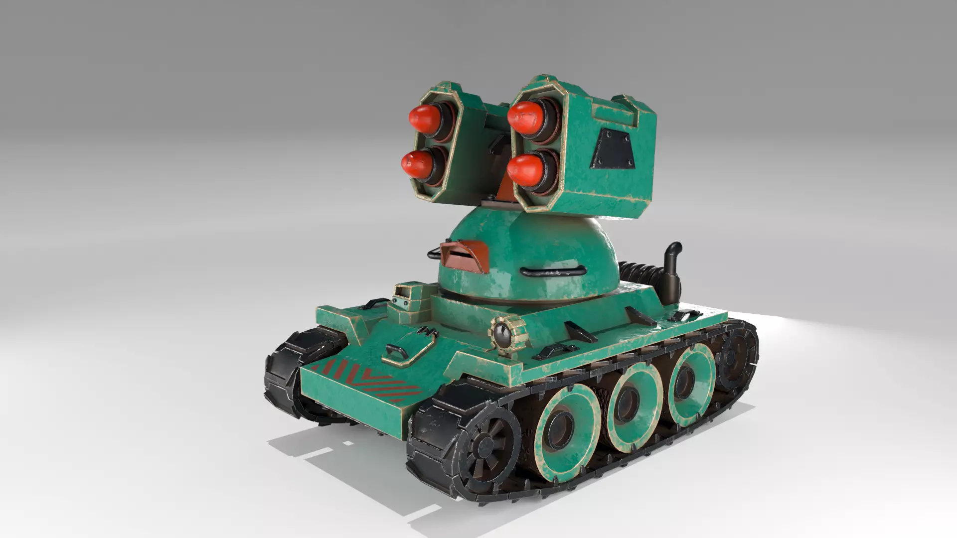 Low-poly 3D model of an anti-aircraft gun Low-poly 3D model_0