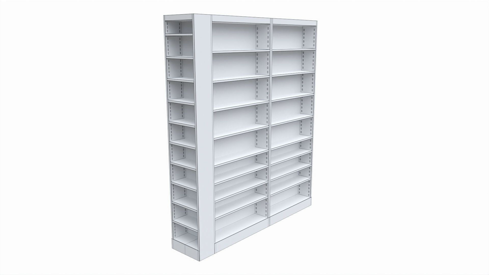 Store Pharmacy Metal Shelf Comp 3D model_5