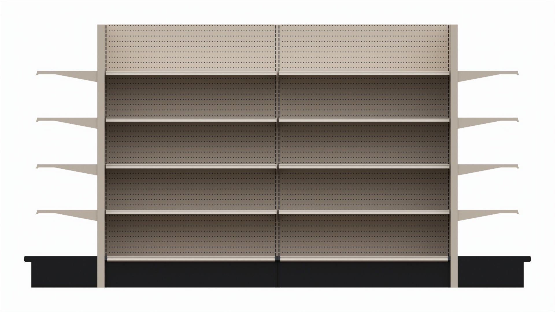 Store Shelving Double Sided Unit With End Cap Unit 3D model_4