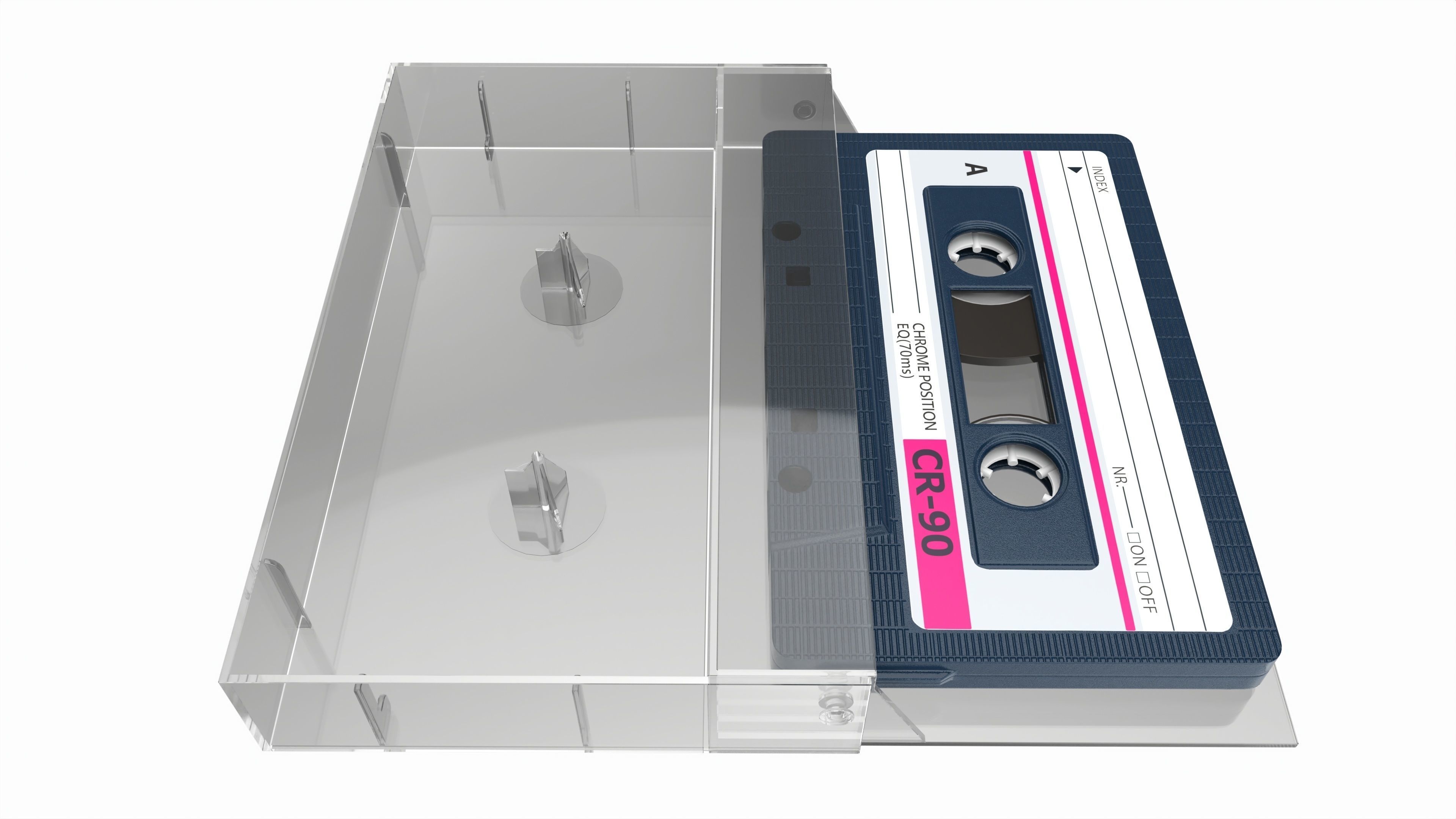 Audio cassette with cover 01 3D model_1