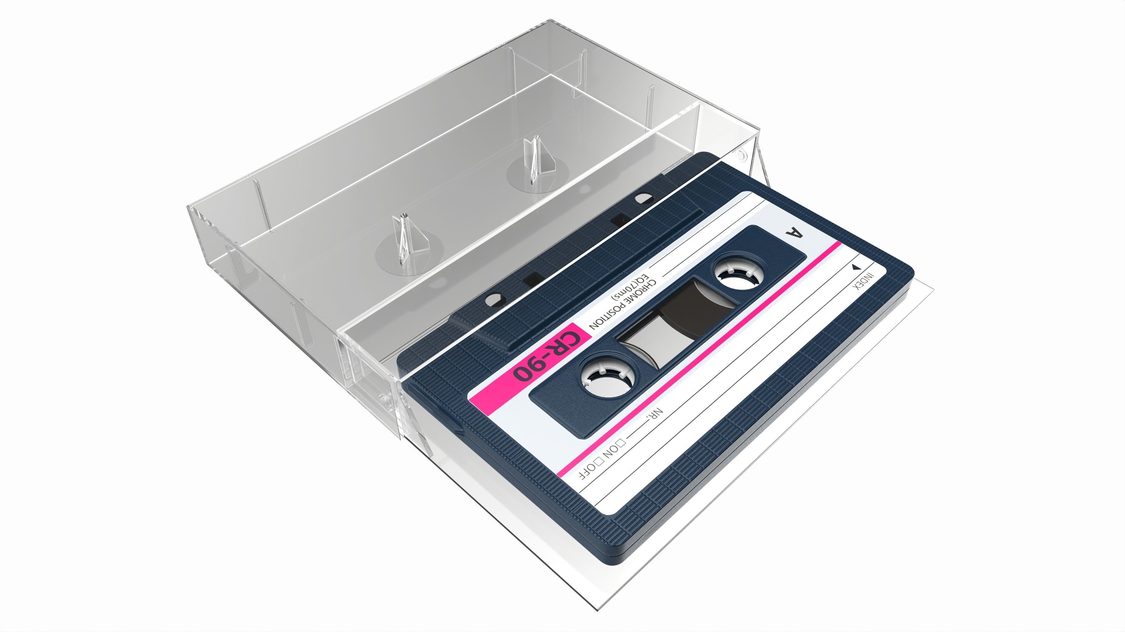 Audio cassette with cover 01 3D model_2