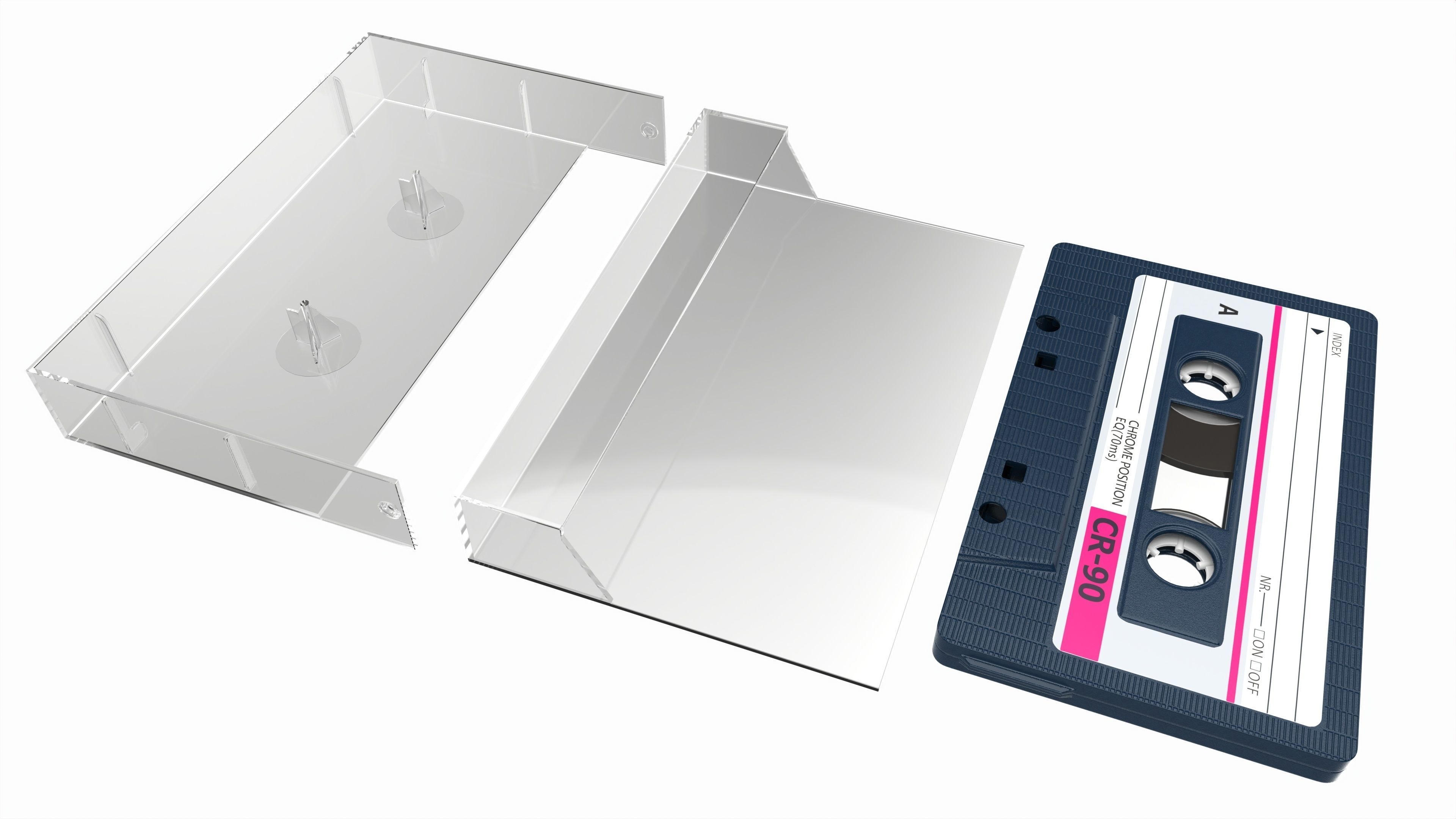 Audio cassette with cover 01 3D model_3