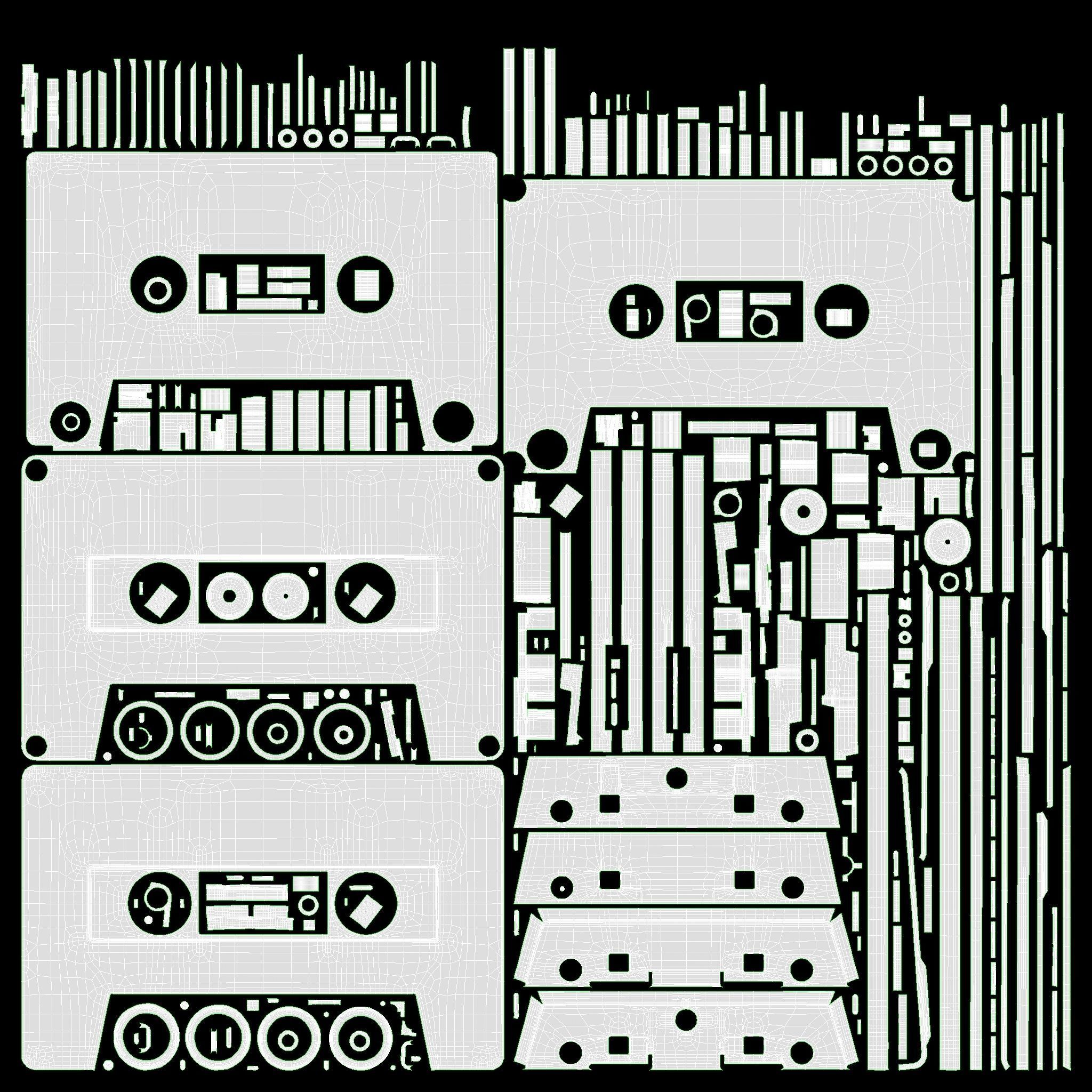 Audio cassette with cover 01 3D model_9