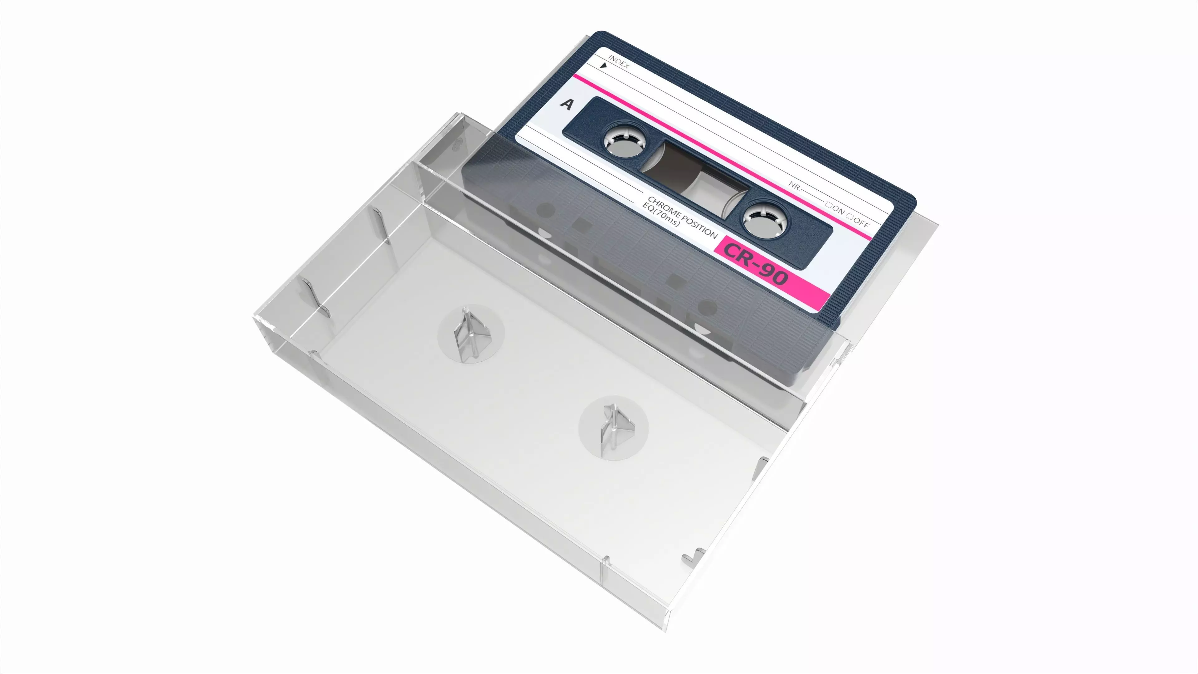 Audio cassette with cover 01 3D model_0
