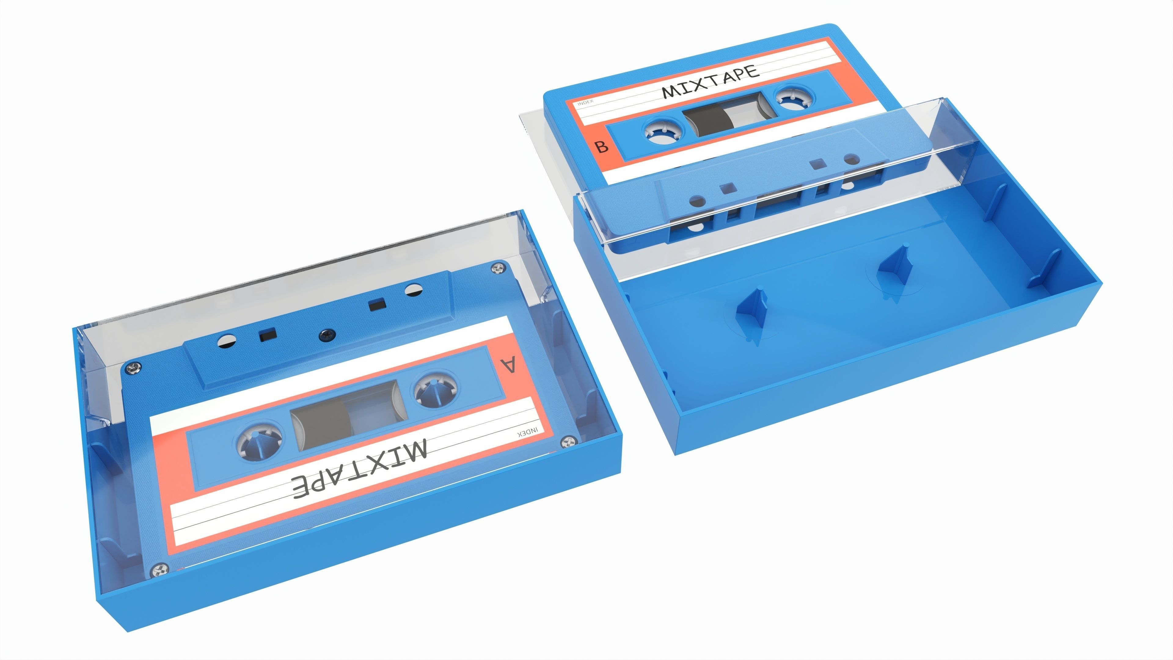 Audio cassette with cover 02 3D model_1