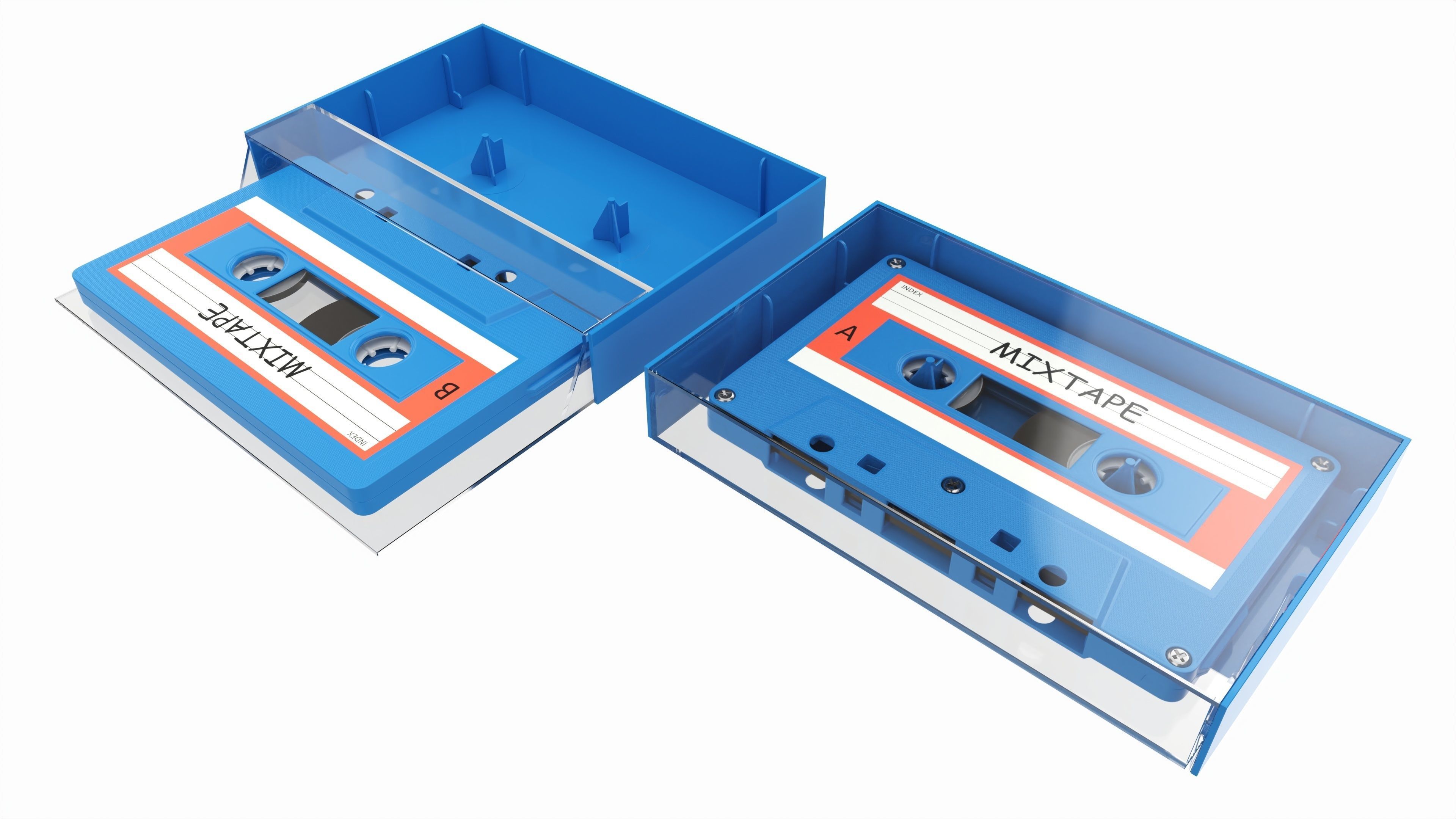 Audio cassette with cover 02 3D model_2