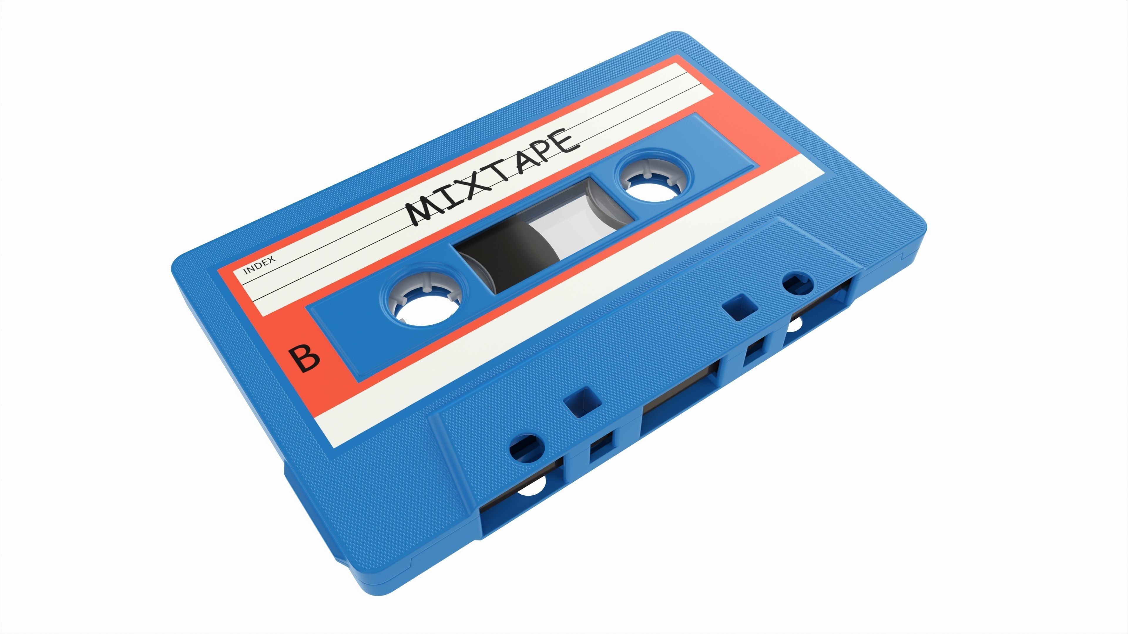 Audio cassette with cover 02 3D model_4