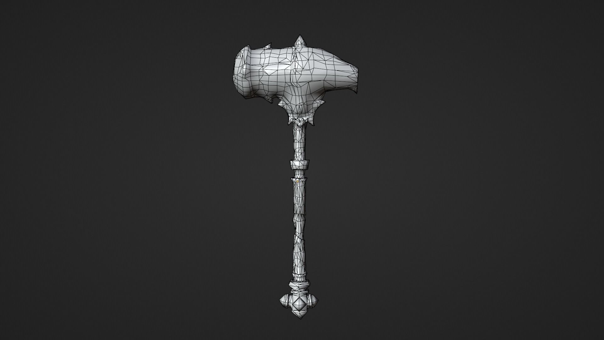 Fantasy Hammer - Fire Version Low-poly 3D model_9