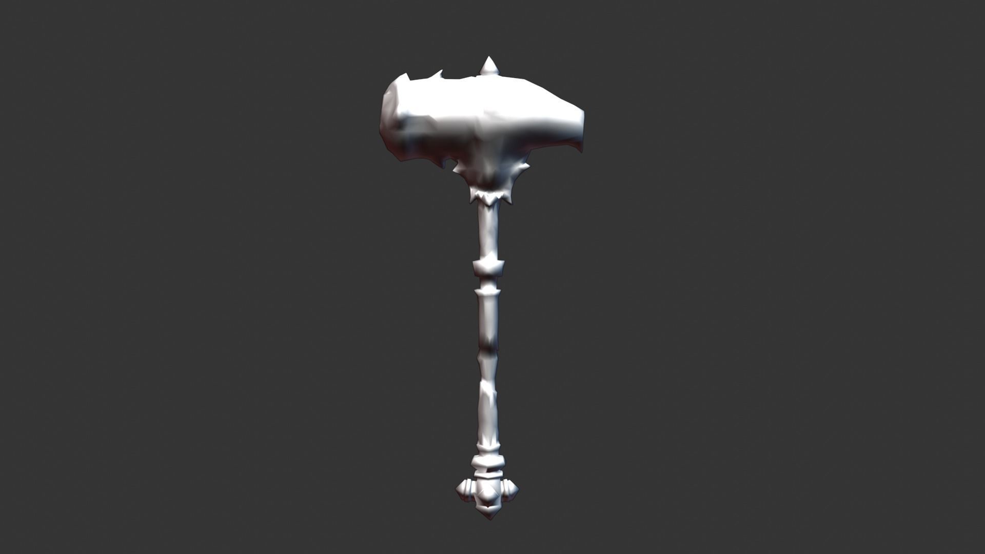 Fantasy Hammer - Fire Version Low-poly 3D model_8