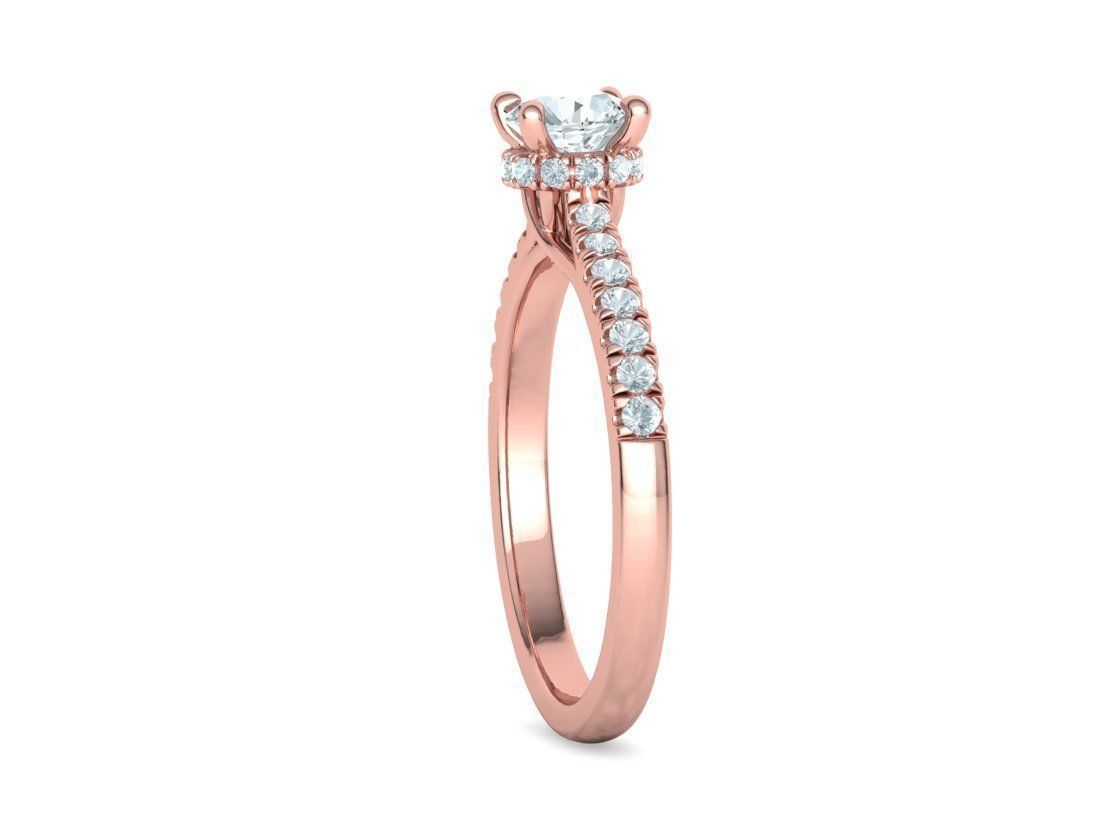 Diamond Trellis Engagement ring Half Carat Round Stone  3D print model_25