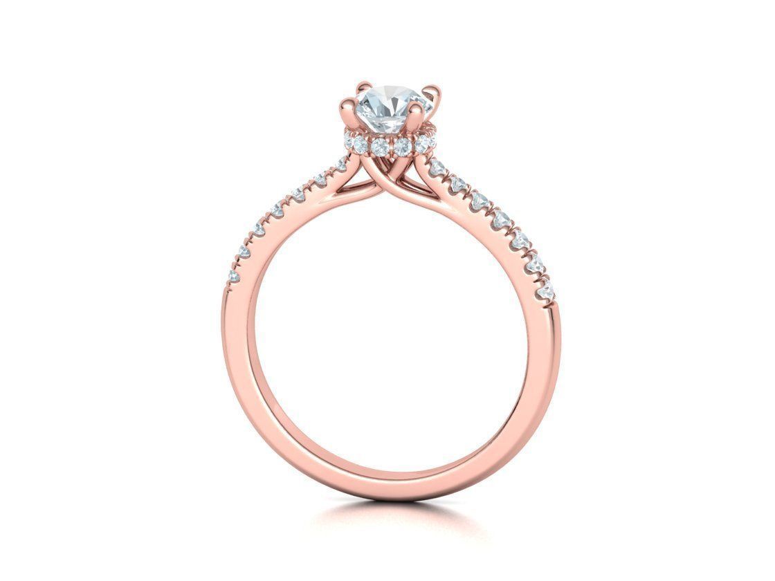 Diamond Trellis Engagement ring Half Carat Round Stone  3D print model_34