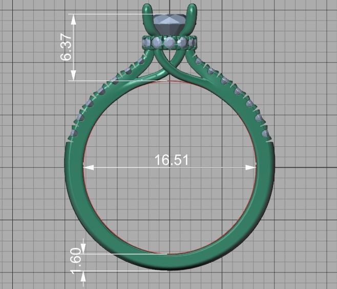 Diamond Trellis Engagement ring Half Carat Round Stone  3D print model_9