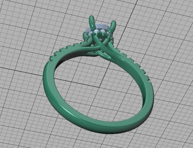 Diamond Trellis Engagement ring Half Carat Round Stone  3D print model_40