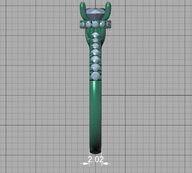 Diamond Trellis Engagement ring Half Carat Round Stone  3D print model_38