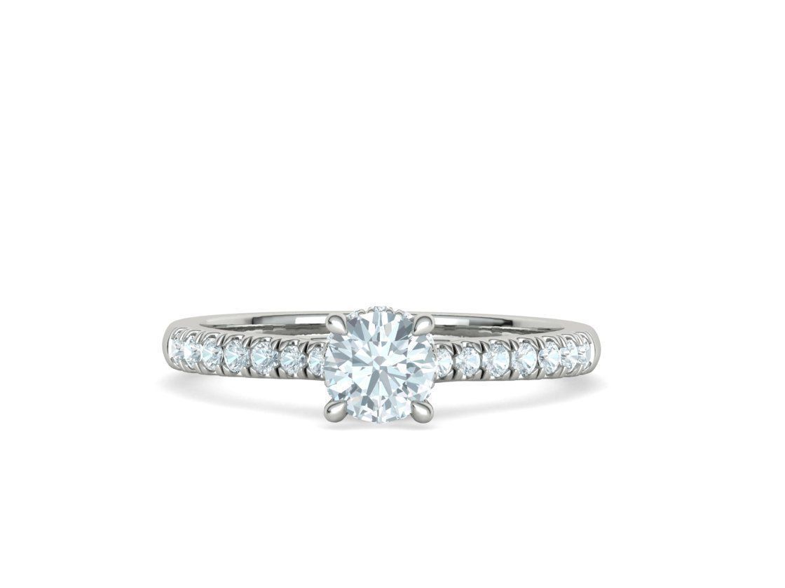 Diamond Trellis Engagement ring Half Carat Round Stone  3D print model_15