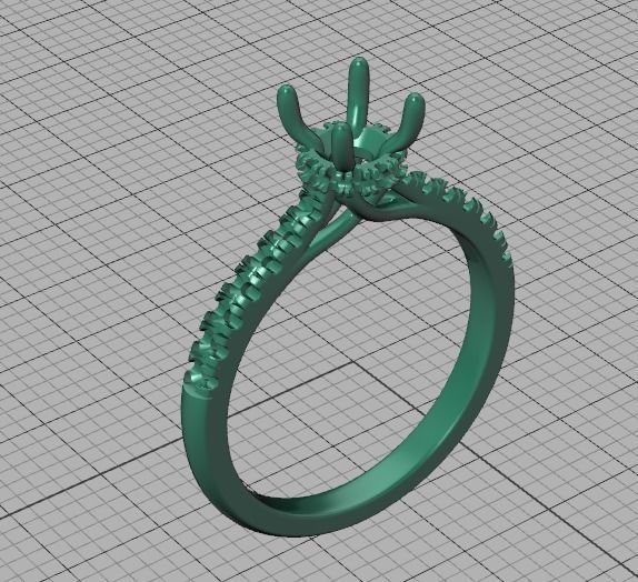 Diamond Trellis Engagement ring Half Carat Round Stone  3D print model_39