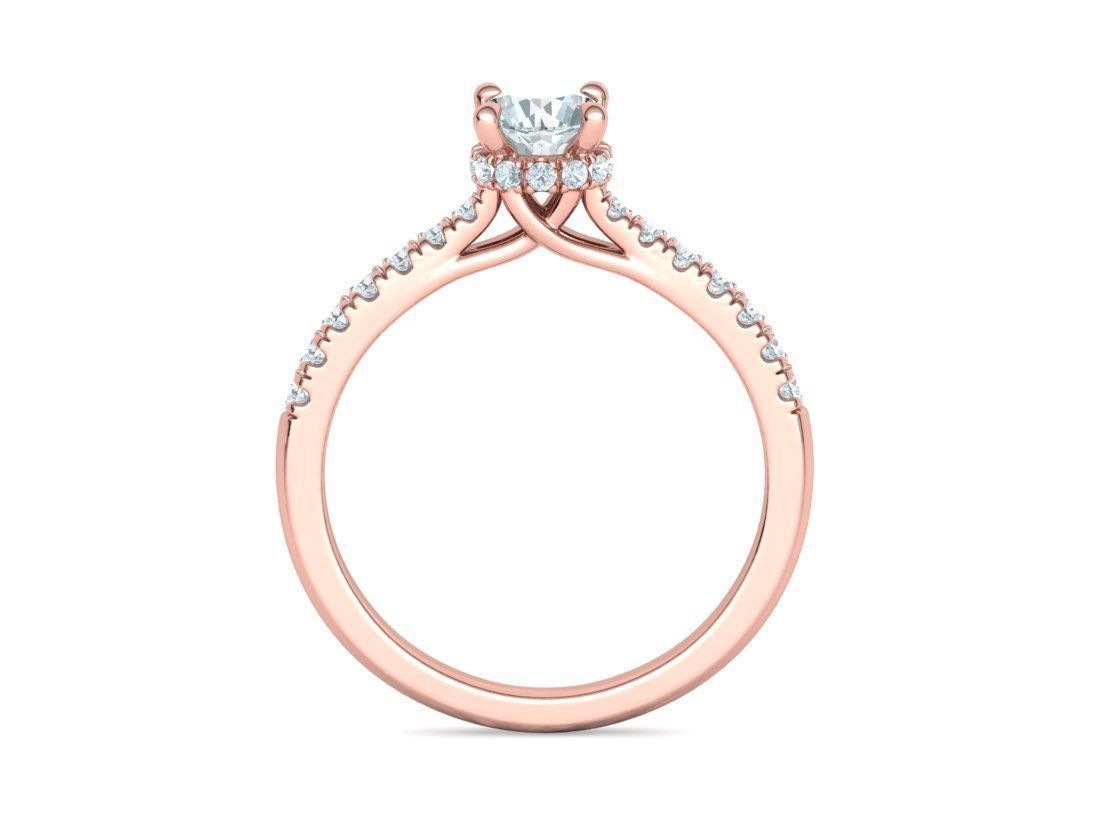 Diamond Trellis Engagement ring Half Carat Round Stone  3D print model_19