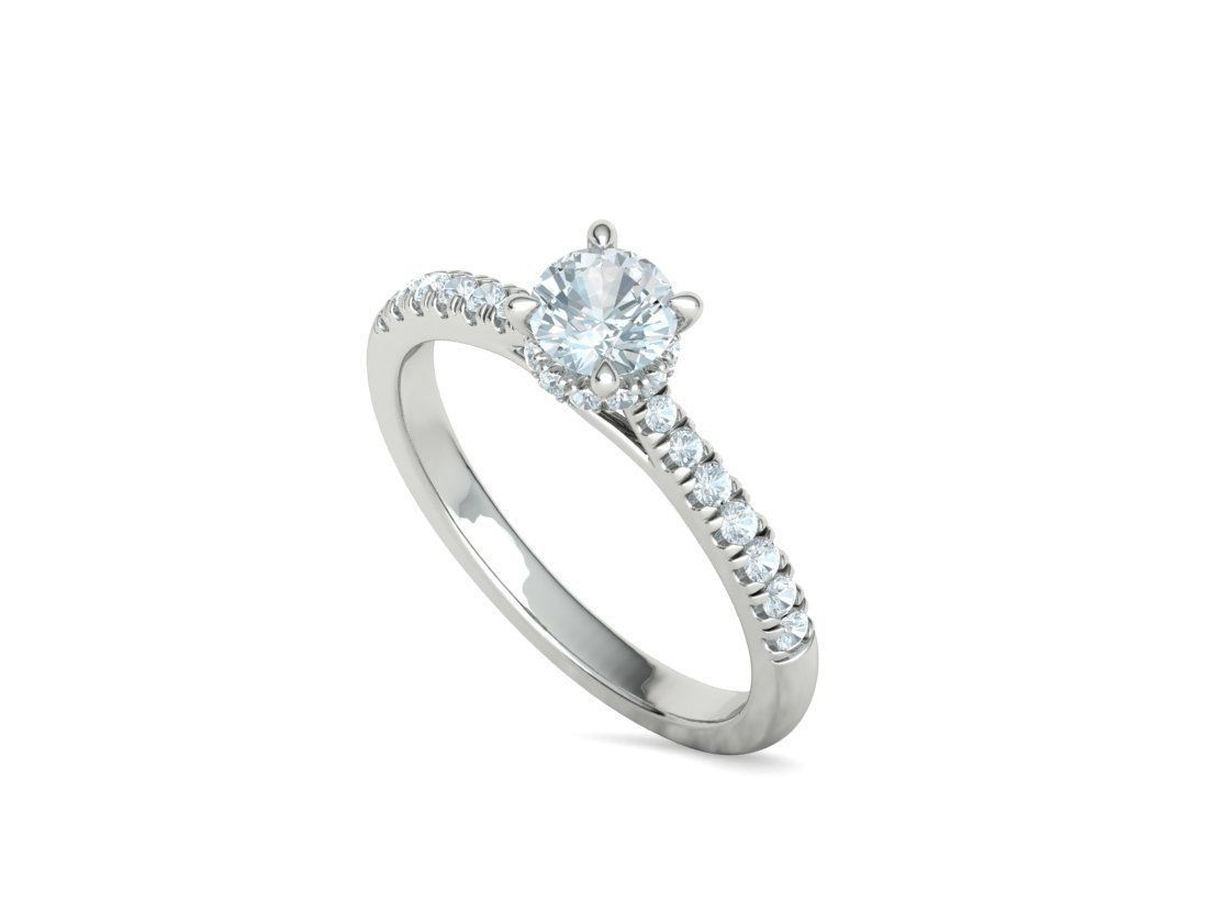 Diamond Trellis Engagement ring Half Carat Round Stone  3D print model_33