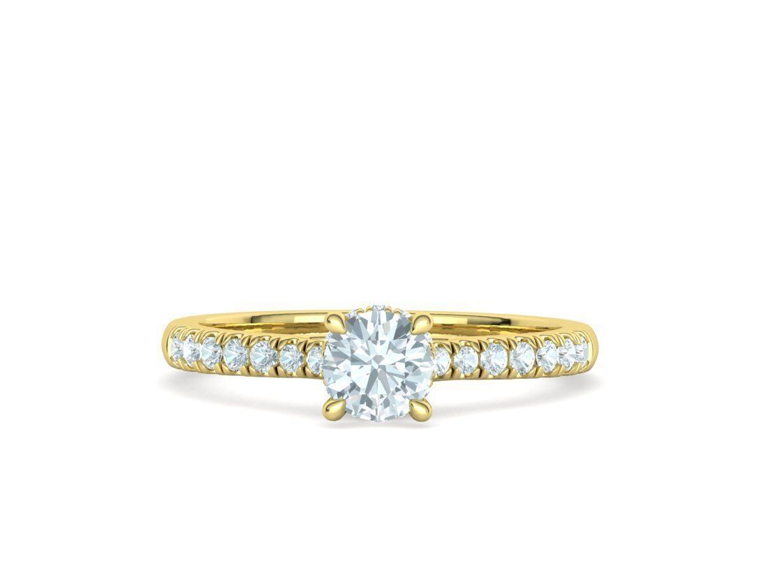 Diamond Trellis Engagement ring Half Carat Round Stone  3D print model_14